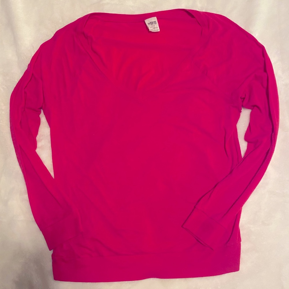Pink brand long sleeve v-neck shirt
